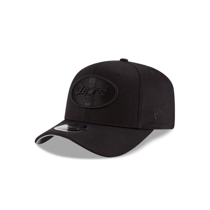 NFL New York Jets Black On Black Stretch Snap 9Fifty Snapback (MDB7094) - Black New Era Caps